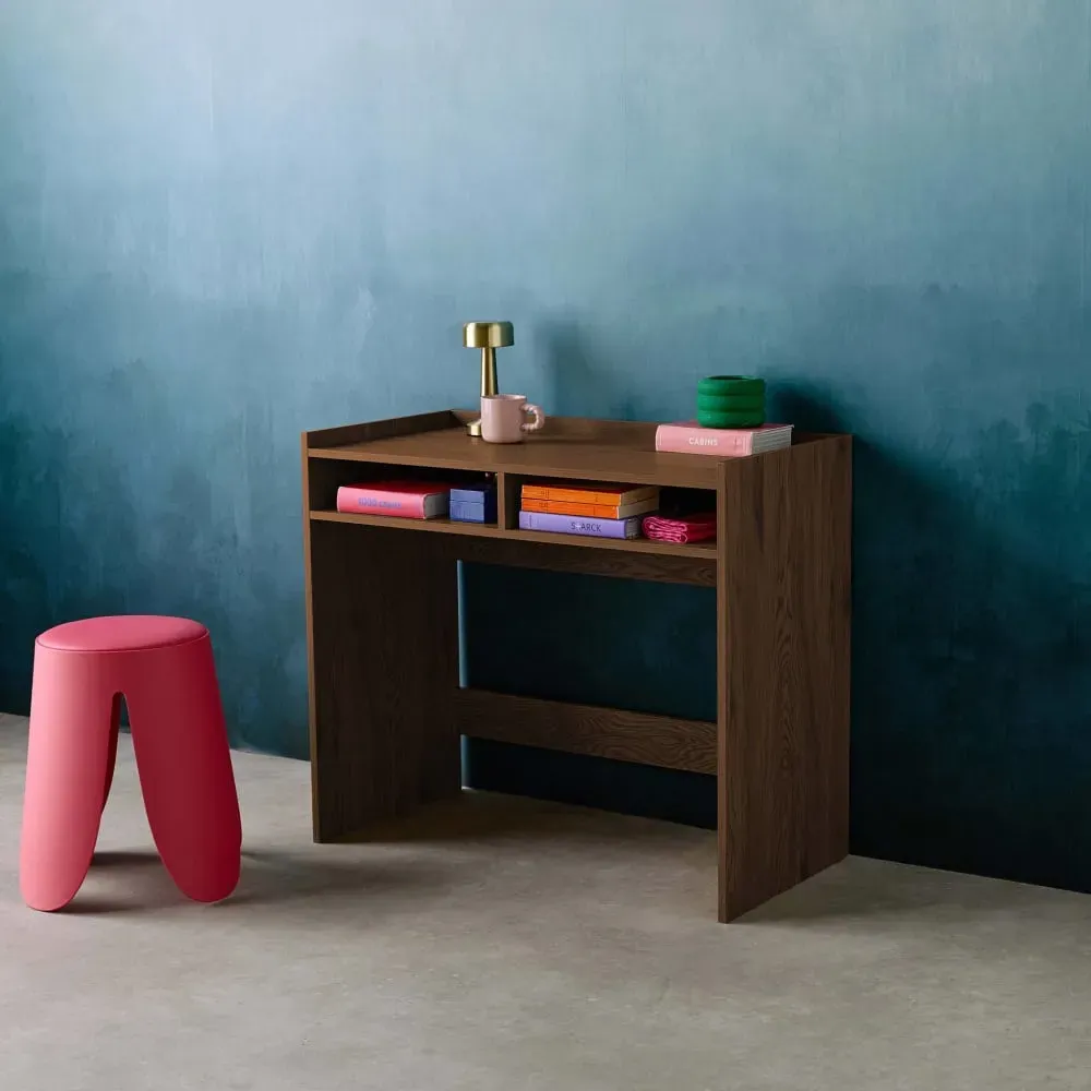 Illustration numéro 3 du produit Bureau décor bois 2 casiers de rangement noyer