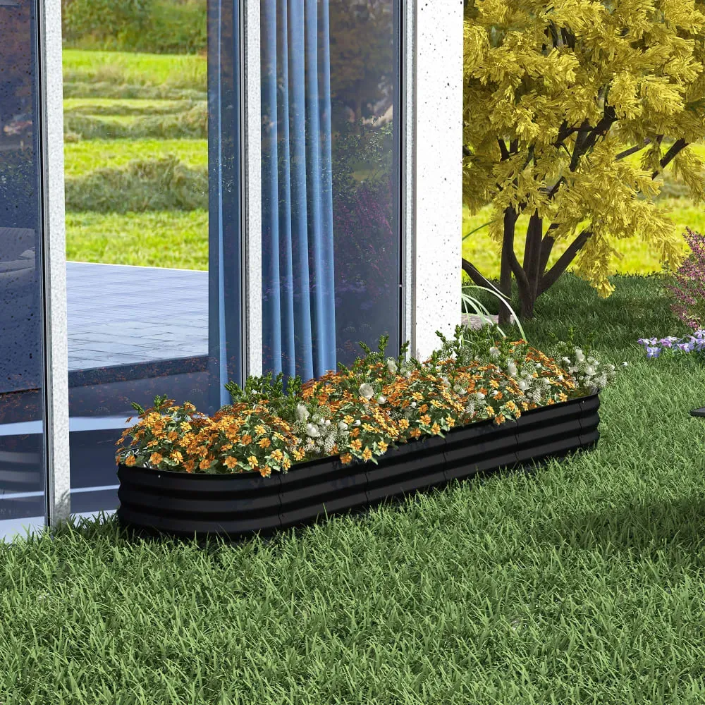 Illustration numéro 3 du produit Jardinière surélevée carré potager modulable acier noir