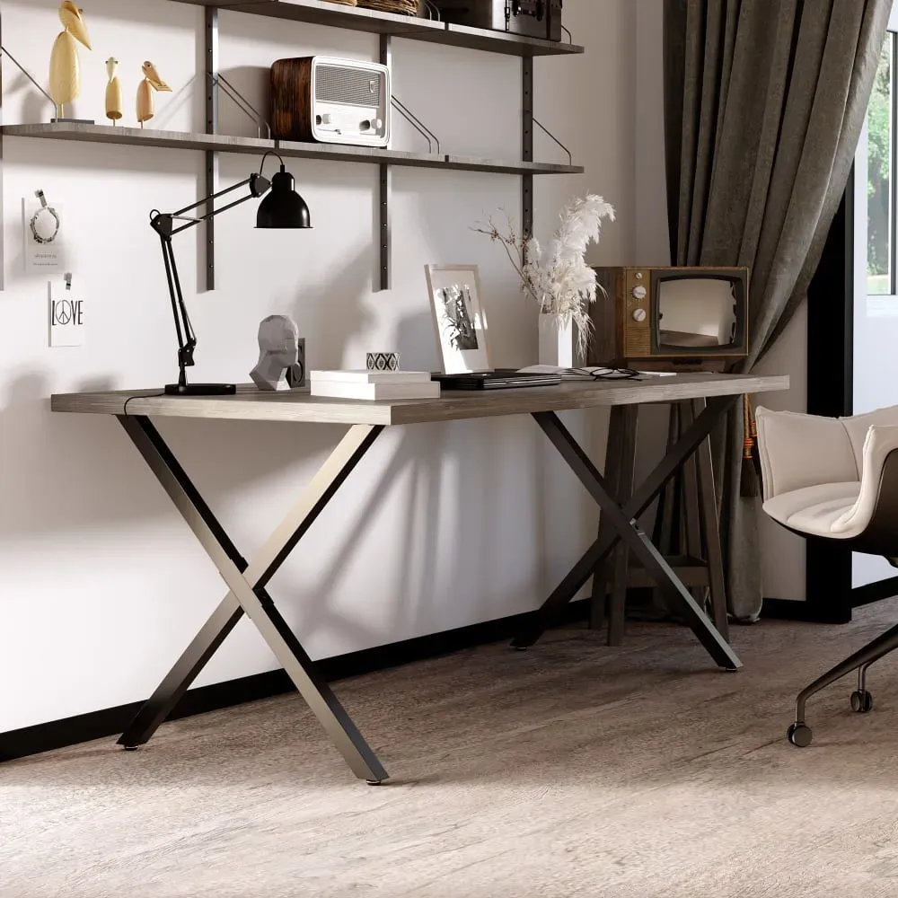 Illustration numéro 3 du produit Pieds de table en forme de croix en acier design industriel