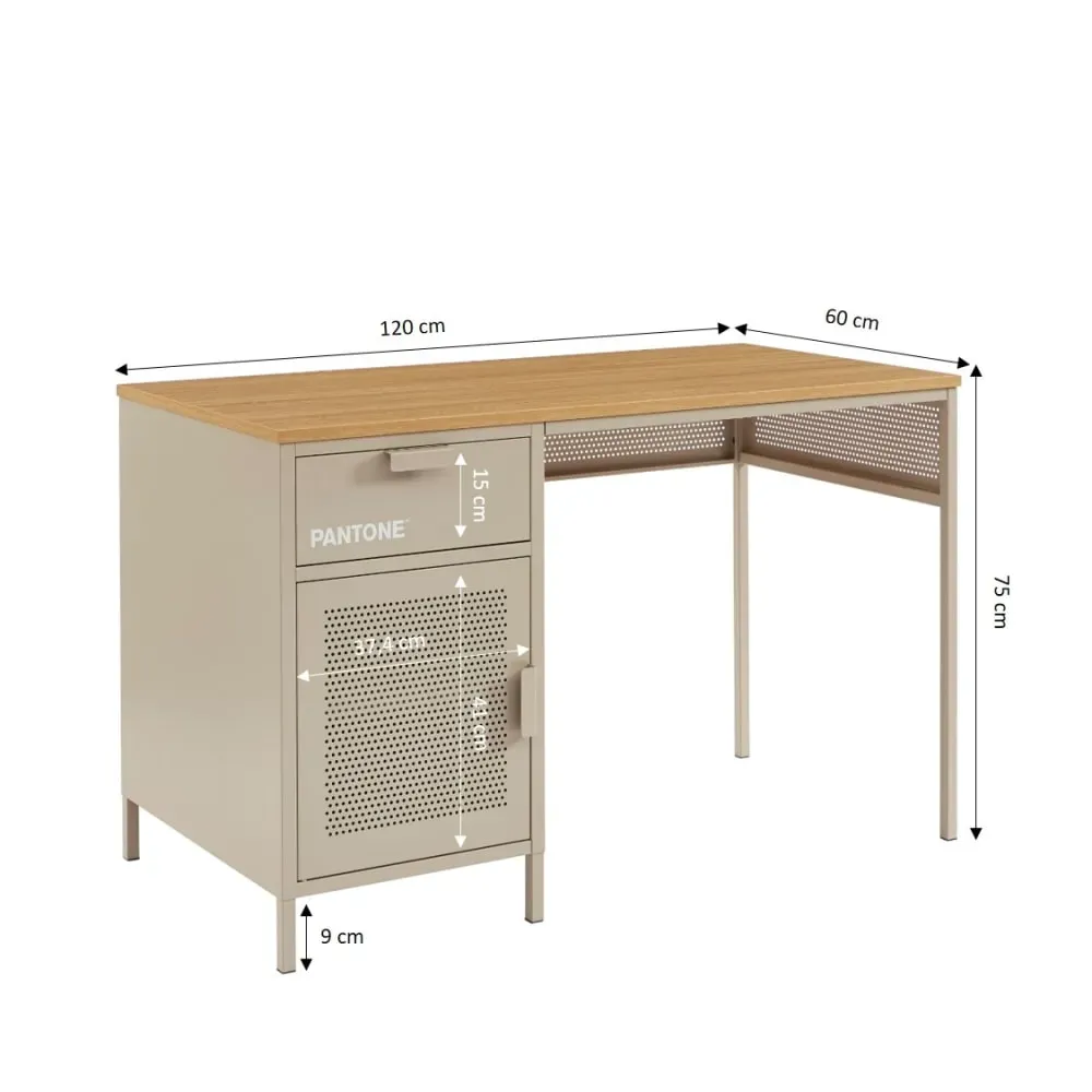 Illustration numéro 3 du produit Bureau métal taupe 120cm