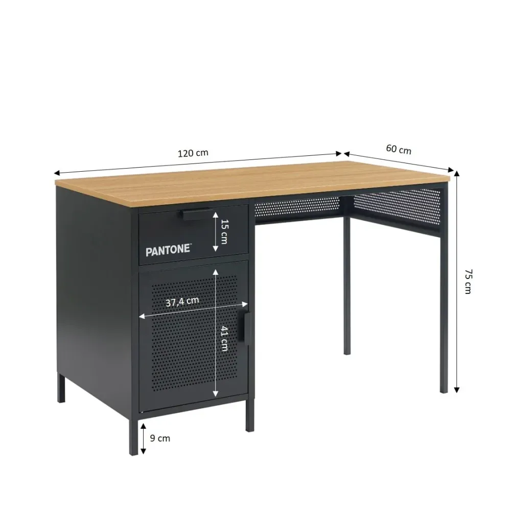 Illustration numéro 3 du produit Bureau métal gris anthracite 120cm