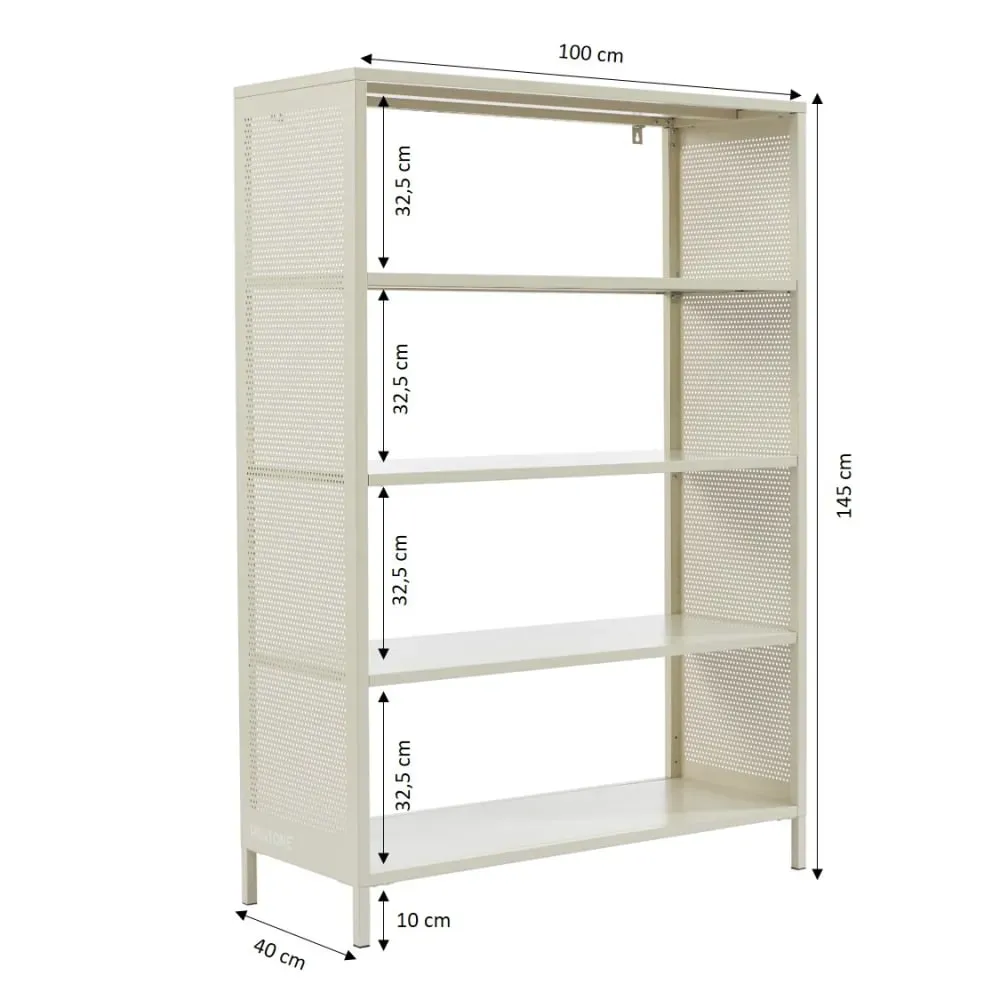 Illustration numéro 3 du produit Bibliothèque métal beige sable h145cm