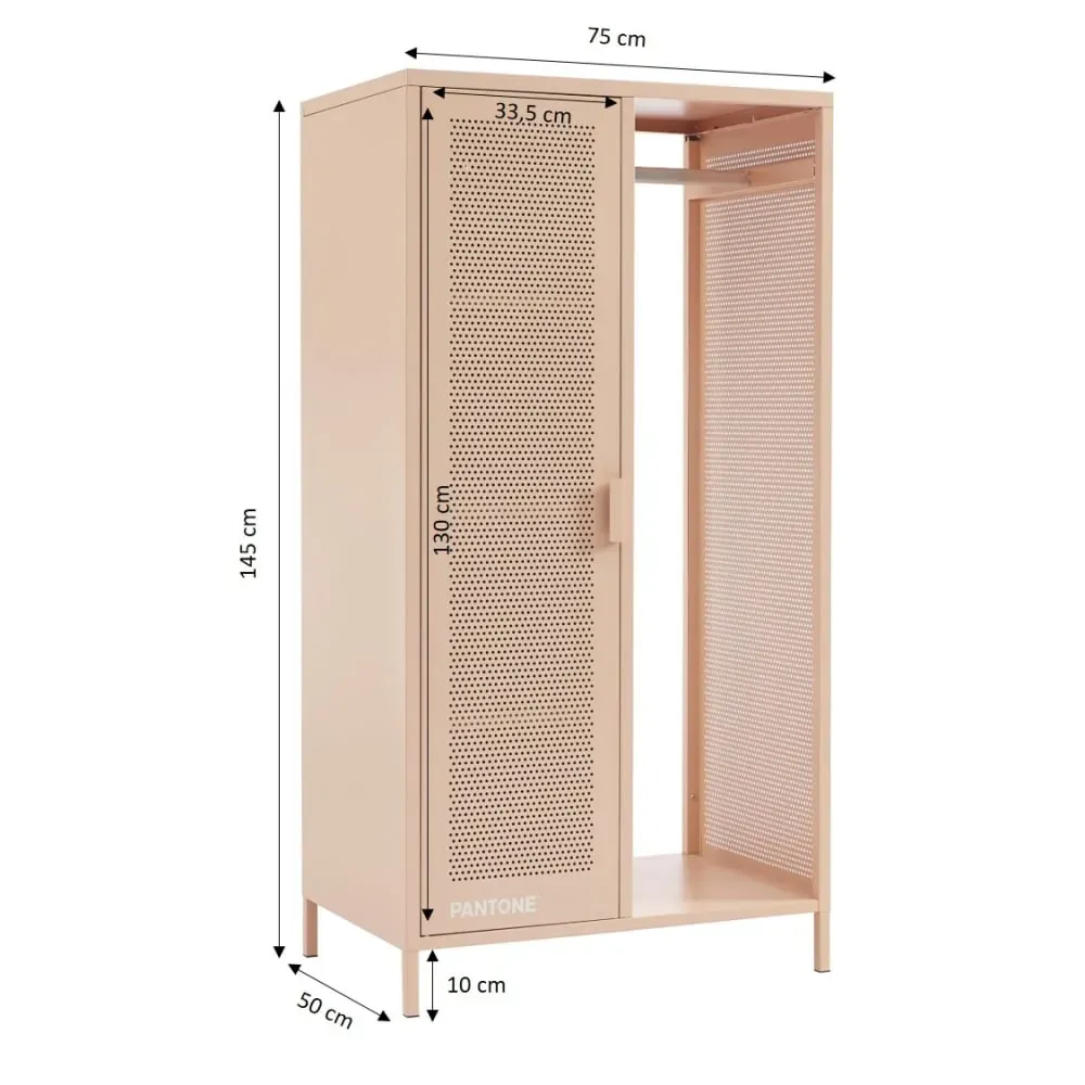 Illustration numéro 3 du produit Vestiaire métal rose blush avec penderie h145cm