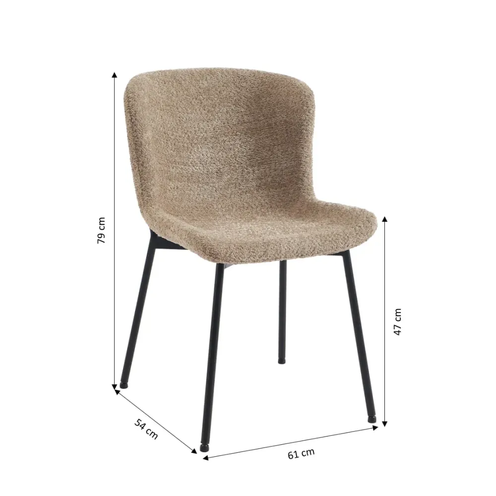 Illustration numéro 3 du produit Lot de 2 chaises  tissu marron glacé