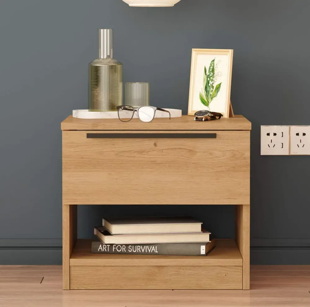 Illustration numéro 3 du produit Table de chevet avec 1 tiroir et un compartiment marron