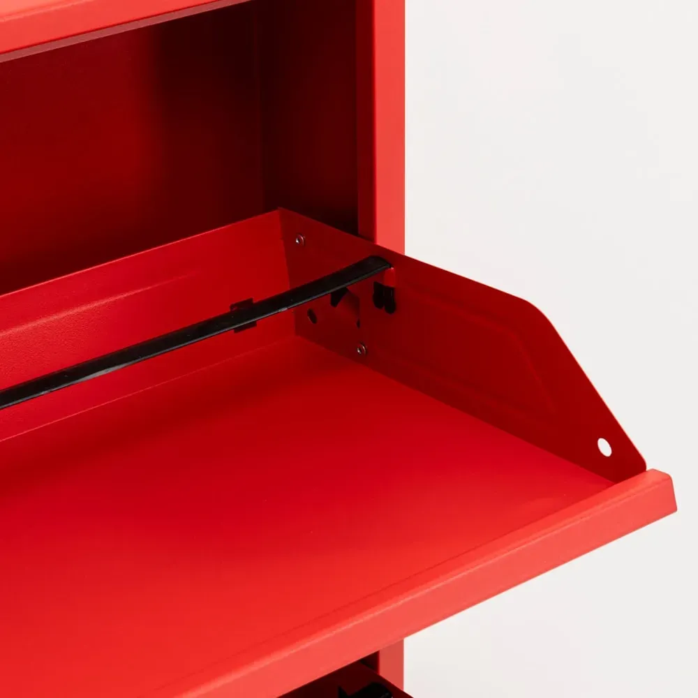 Illustration numéro 3 du produit Casier à chaussures 3 tiroirs en acier rouge