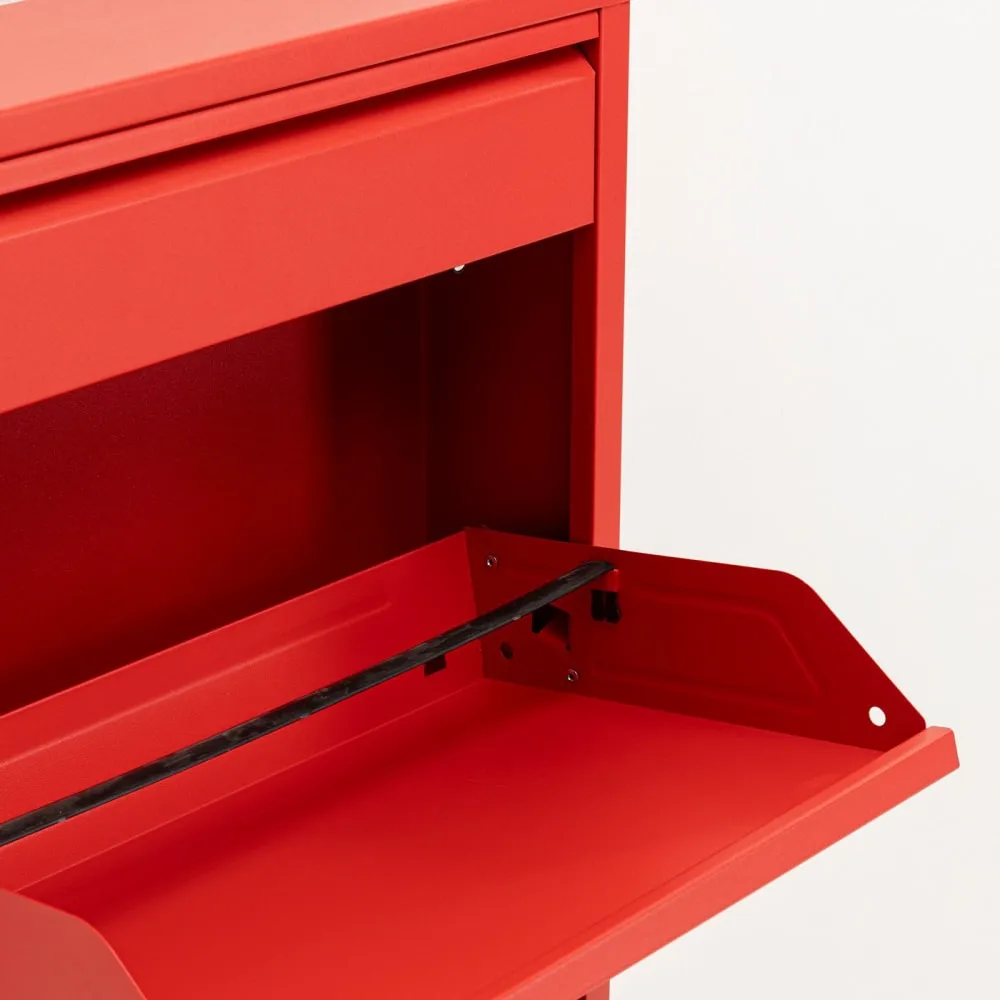 Illustration numéro 3 du produit Casier à chaussures 4 tiroirs en acier rouge