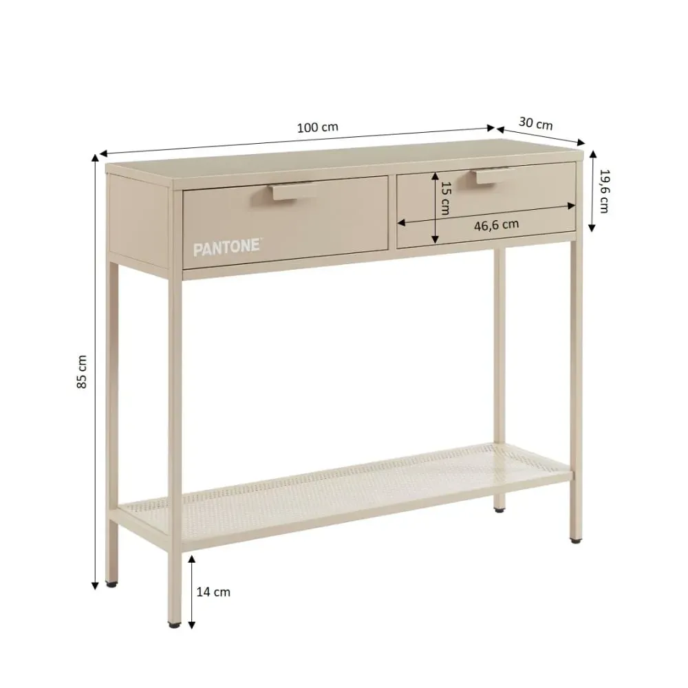 Illustration numéro 3 du produit Console métal taupe 100cm