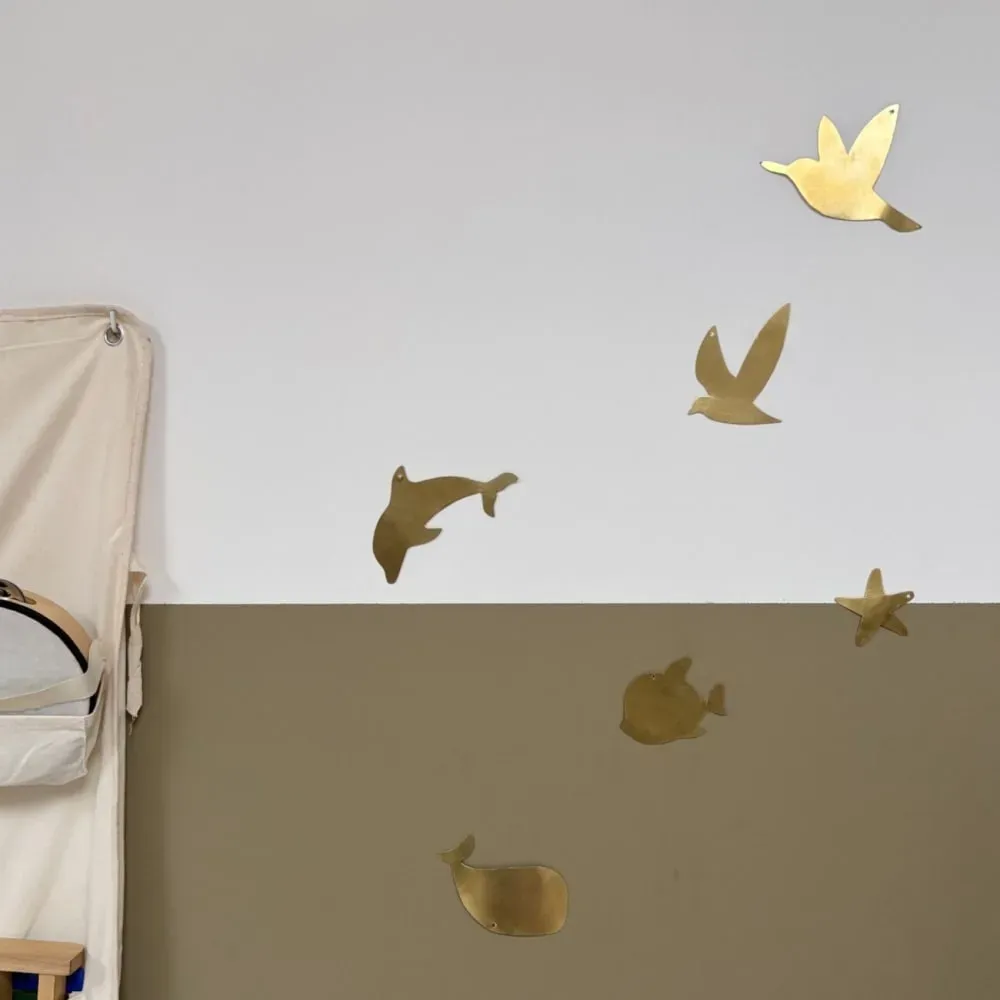 Illustration numéro 3 du produit Déco murale poisson en laiton métal doré 9x7 cm