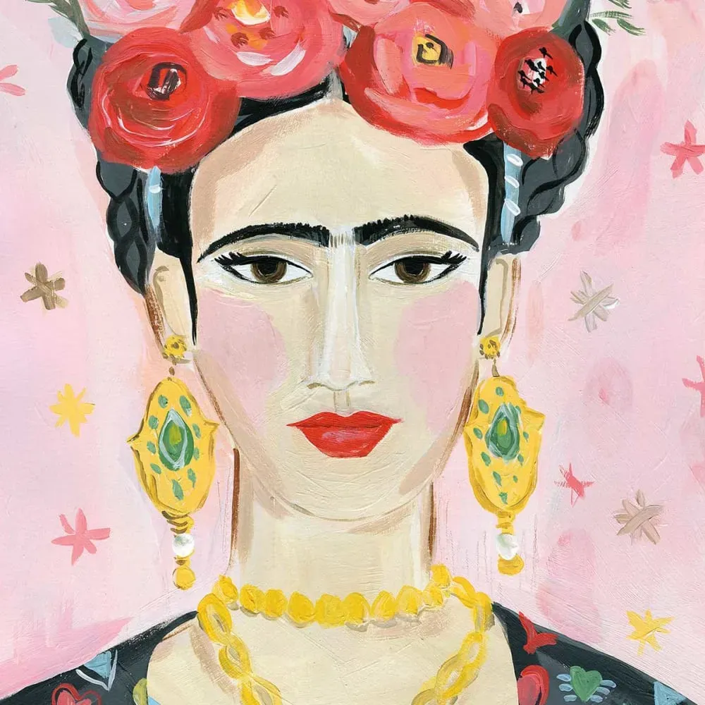 Illustration numéro 3 du produit Tableau mode hommage à Frida impression sur aluminium 60x90 cm