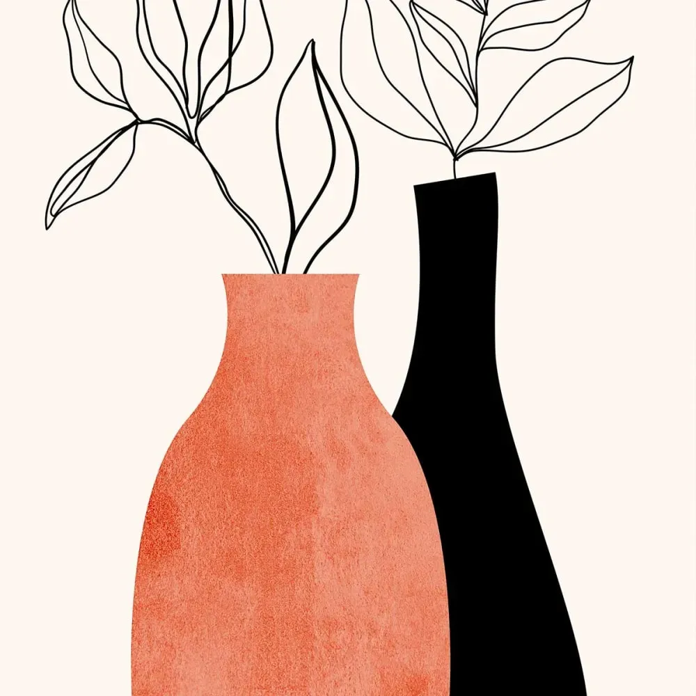 Illustration numéro 3 du produit Tableau fleurs madame et monsieur déco imprimé sur toile 60x90 cm