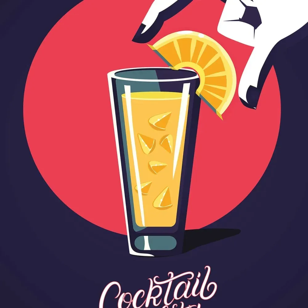 Illustration numéro 3 du produit Tableau cuisine cocktail imprimé sur toile 60x90 cm