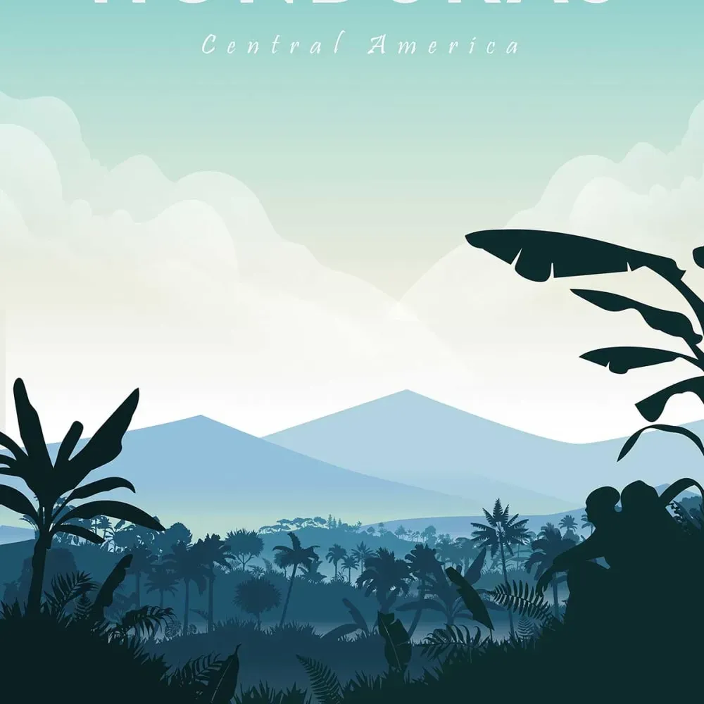 Illustration numéro 3 du produit Tableau voyage en Honduras imprimé sur toile 60x90 cm