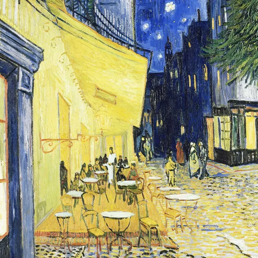 Illustration numéro 3 du produit Tableau le café Arles par Vincent Van Gogh imprimé sur toile 40x60 cm