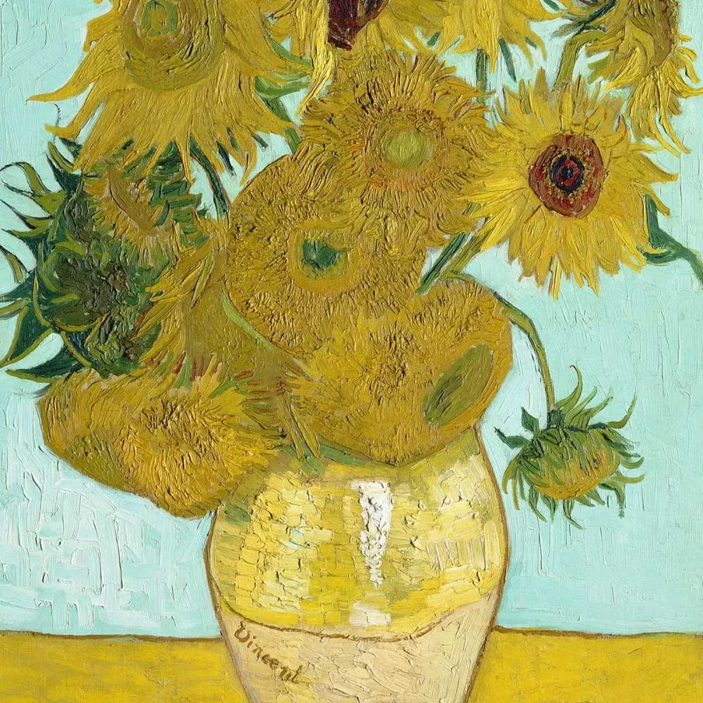 Illustration numéro 3 du produit Tableau  Van Gogh les tournesols imprimé sur toile 40x60 cm
