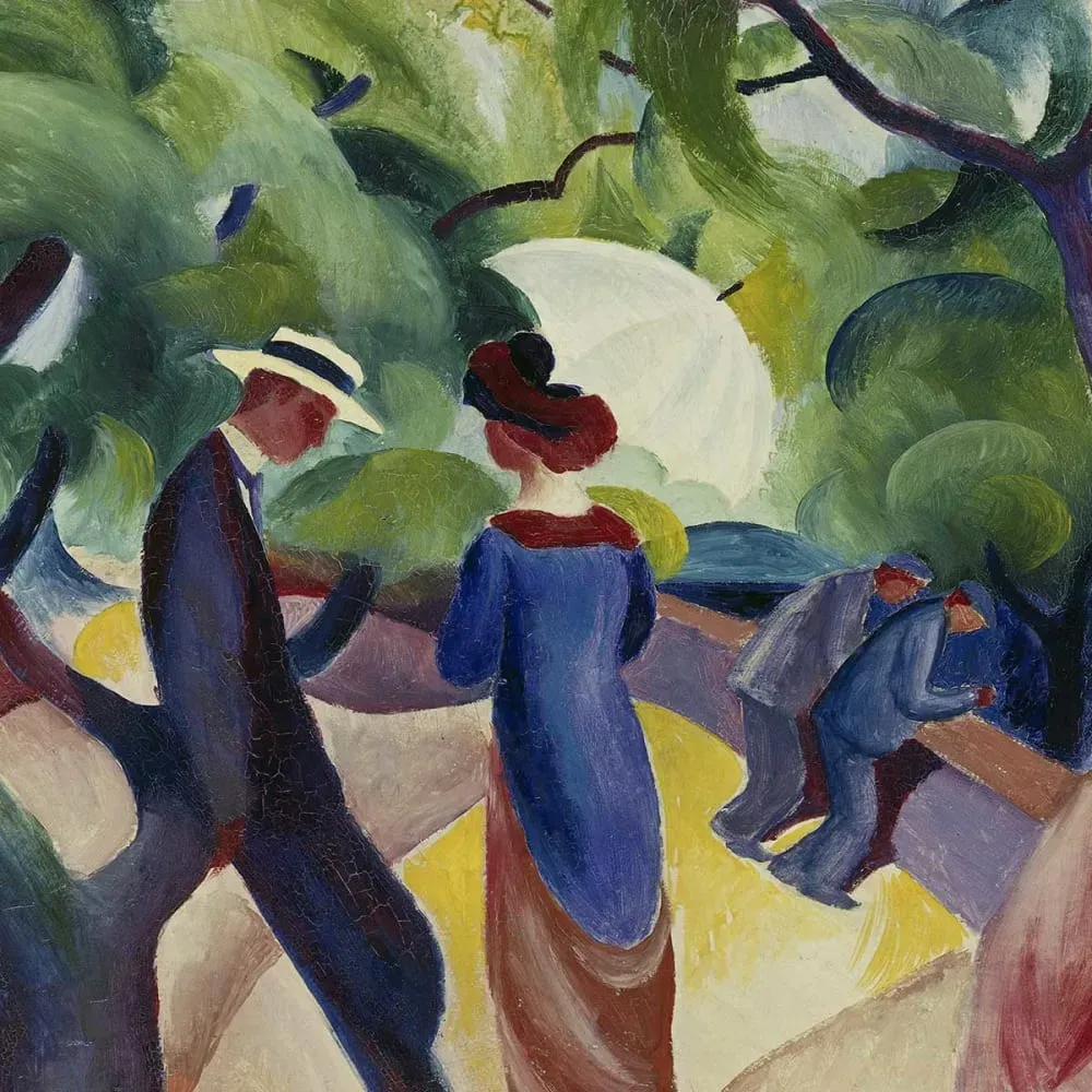 Illustration numéro 3 du produit Tableau Macke August Promenade imprimé sur toile 60x40 cm