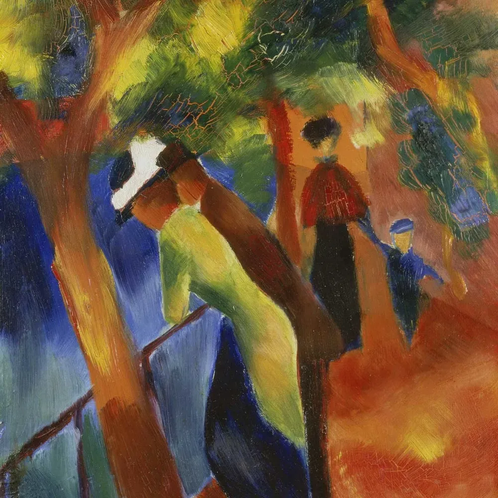 Illustration numéro 3 du produit Tableau August Macke chemin ensoleillé imprimé sur toile 40x60 cm