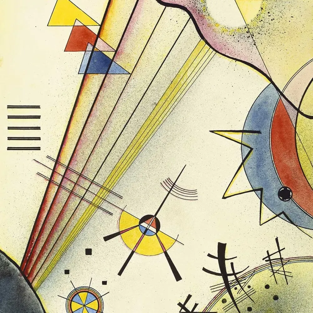 Illustration numéro 3 du produit Tableau de Kandinsky lien clair imprimé sur toile 40x60 cm