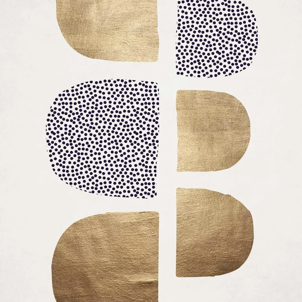 Illustration numéro 3 du produit Tableau dessin Bauhaus Glitter imprimé sur toile 60x90 cm