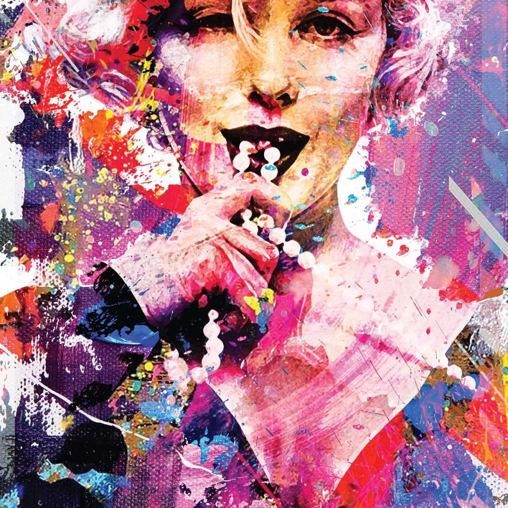 Illustration numéro 3 du produit Tableau illustration graffiti Marilyn imprimé sur toile 60x90 cm