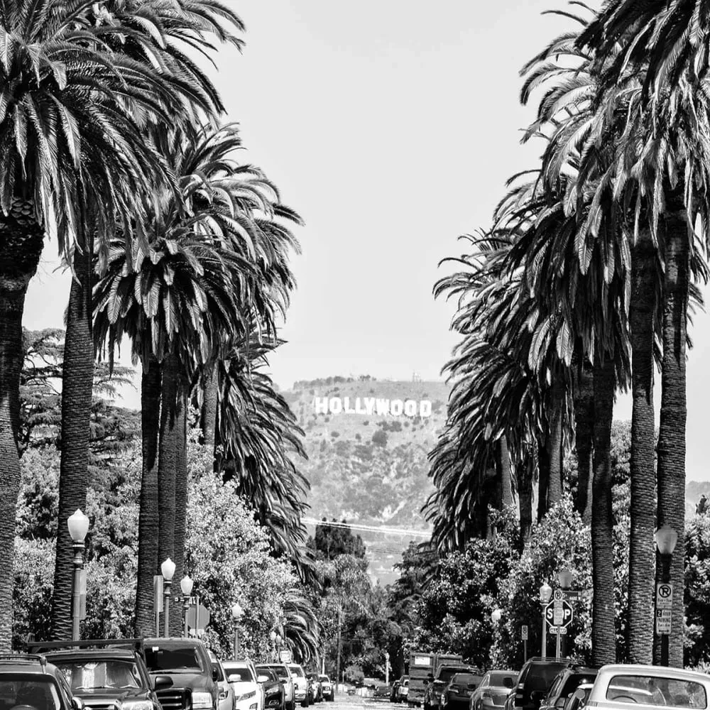 Illustration numéro 3 du produit Tableau photo Los Angeles route Beachwood imprimé sur toile 60x90 cm