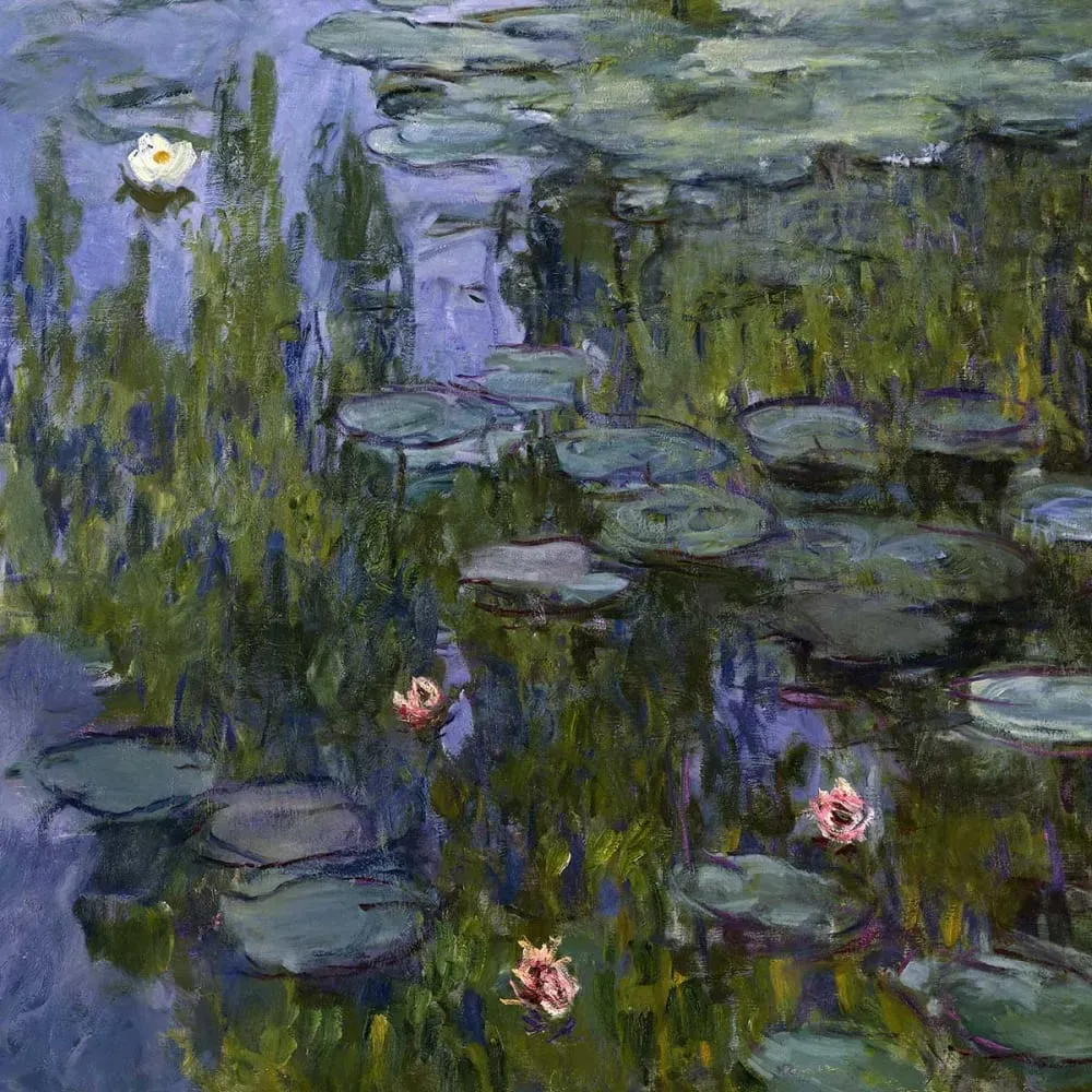 Illustration numéro 3 du produit Tableau les Nymphéas de Claude Monet imprimé sur toile 60x40 cm
