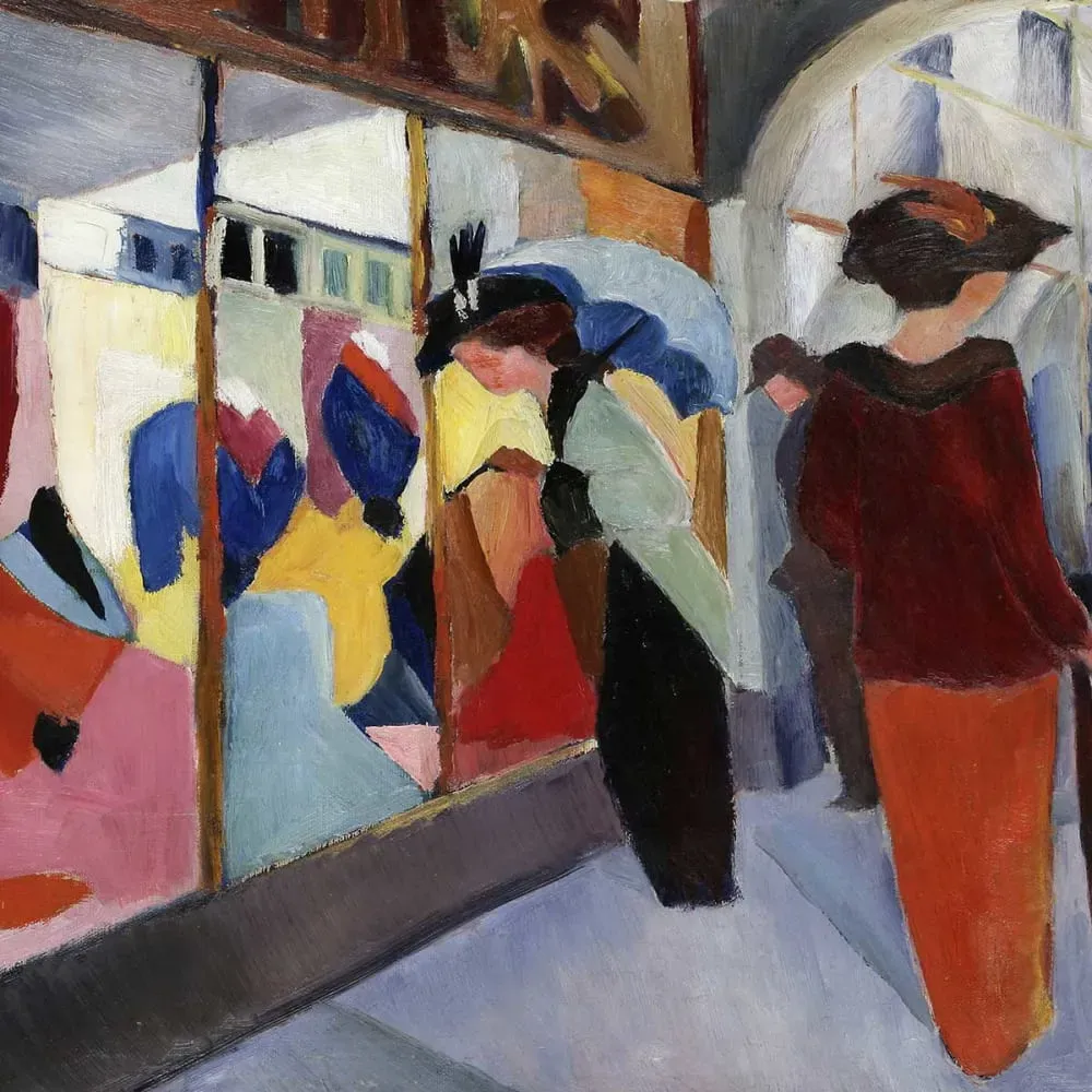 Illustration numéro 3 du produit Tableau August Macke la boutique de mode imprimé sur toile 60x40 cm
