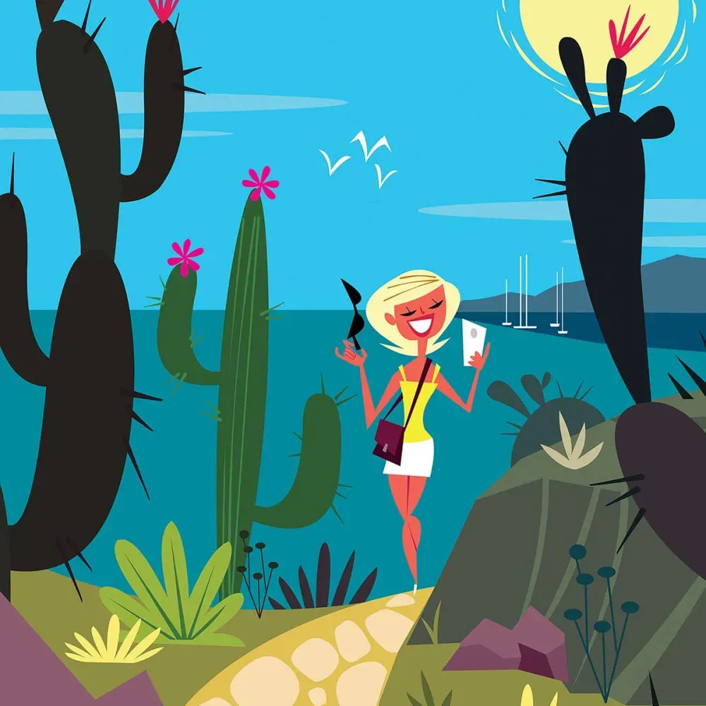 Illustration numéro 3 du produit Tableau  jardin exotique d' eze imprimé sur toile 40x60 cm