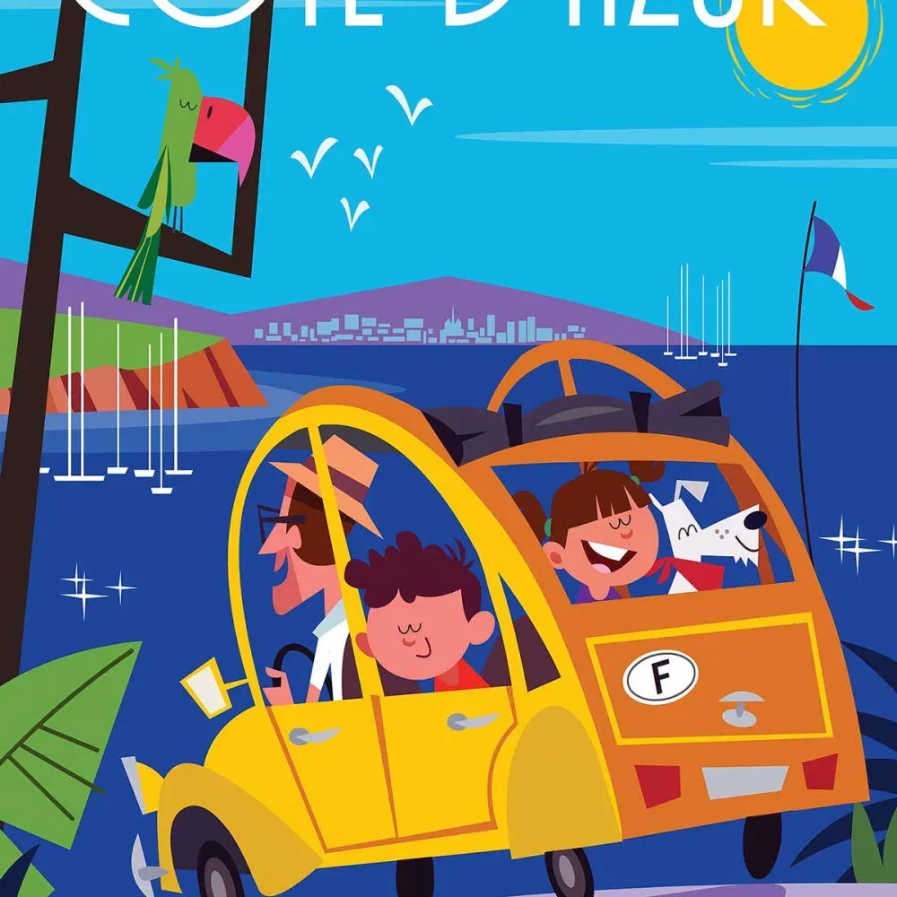 Illustration numéro 3 du produit Tableau le soleil de la cote d'azur imprimé sur toile 40x60 cm