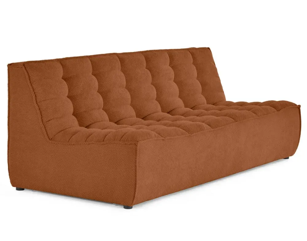 Illustration numéro 3 du produit Canapé modulable 3 places  en velours texturé terracotta