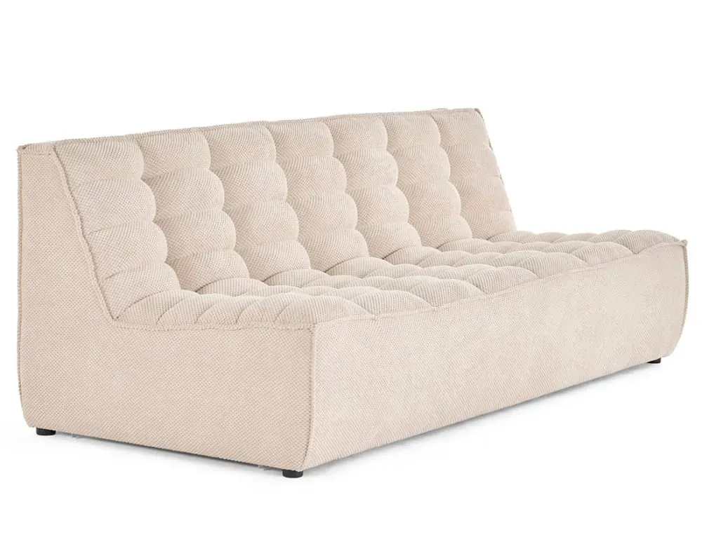 Illustration numéro 3 du produit Canapé modulable 3 places  en velours texturé beige