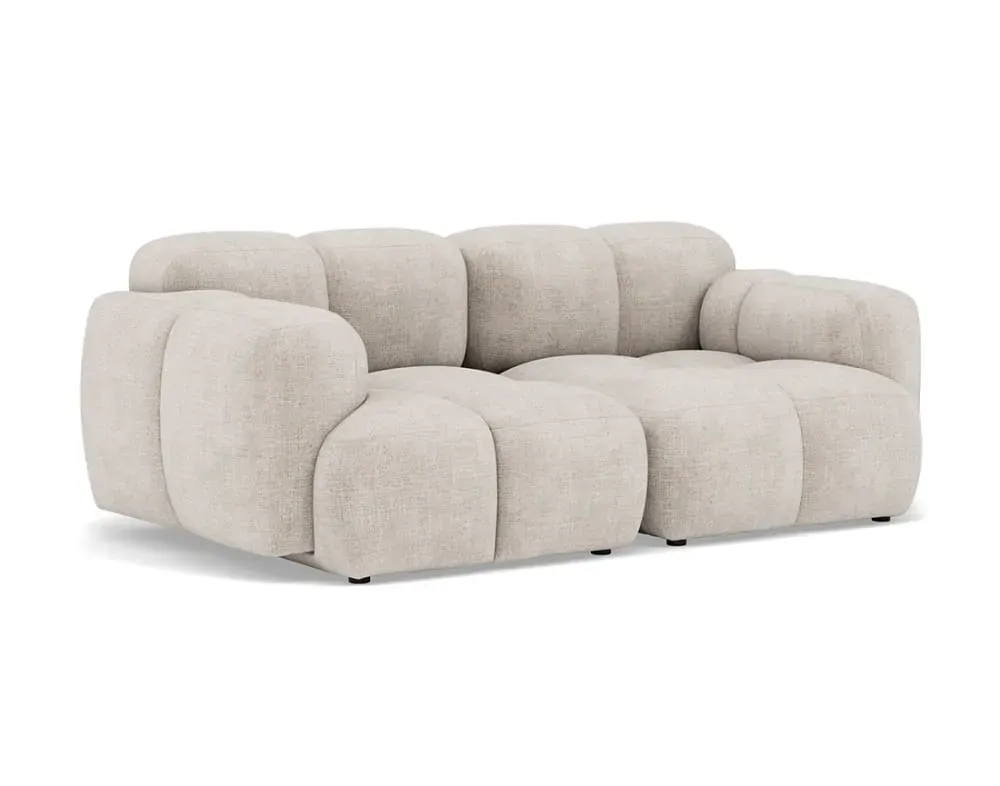 Illustration numéro 3 du produit Canapé modulable 2 places  en velours texturé beige