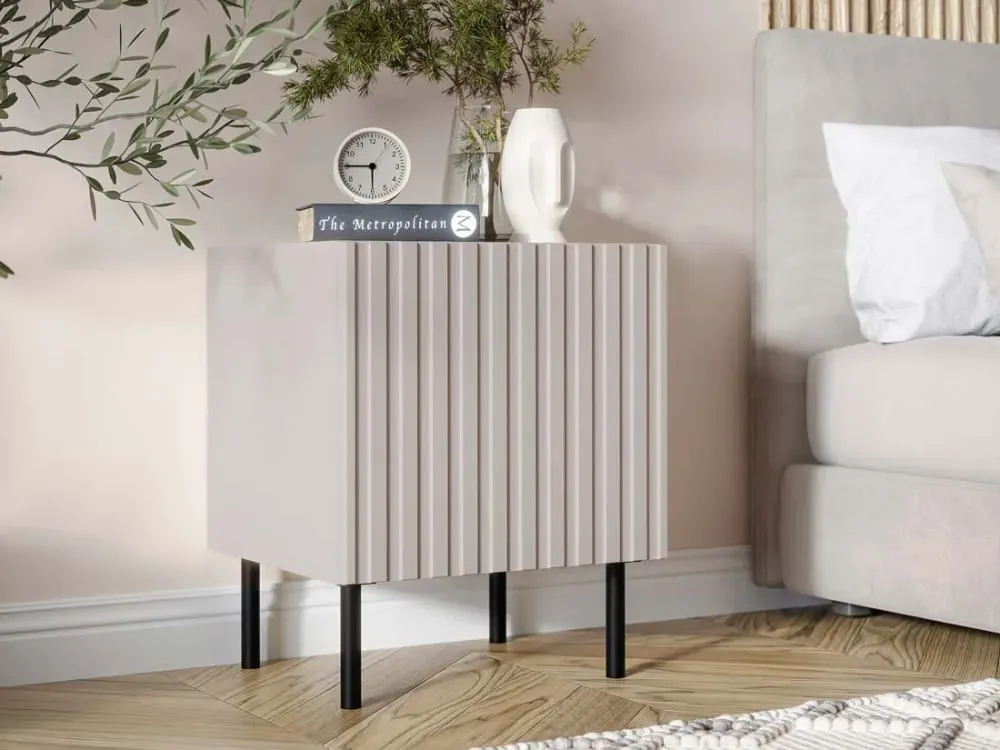 Illustration numéro 3 du produit Lot de deux Tables de chevet Contemporain 45 cm écru