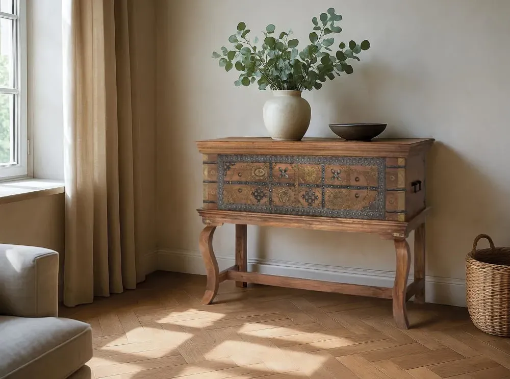 Illustration numéro 3 du produit Console antique en bois de manguier