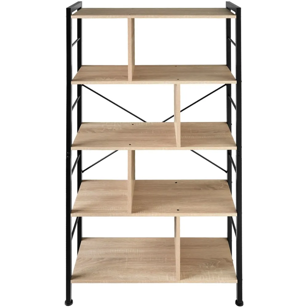 Illustration numéro 3 du produit Étagère style industriel antibasculement 755x30x155cm bois clair