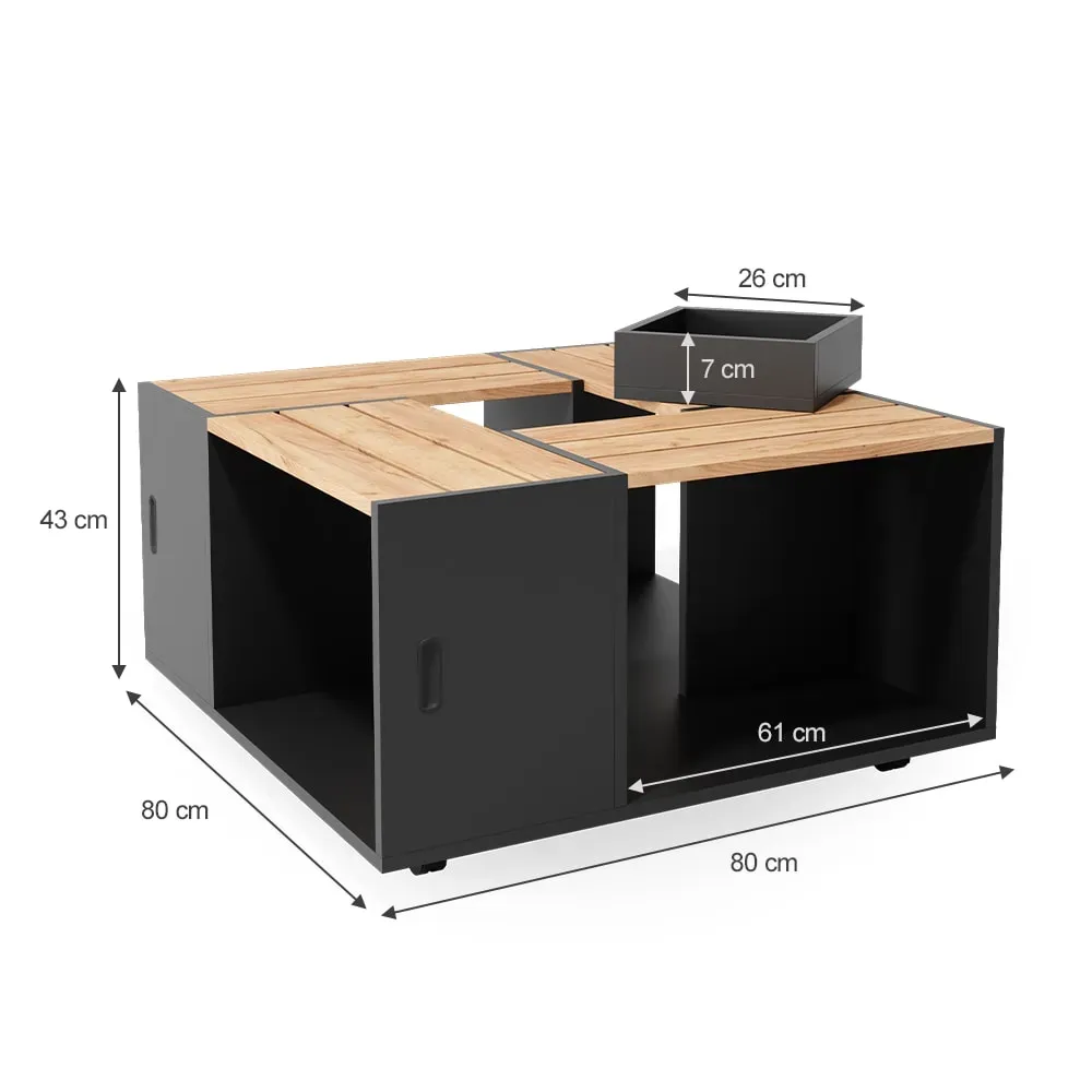 Illustration numéro 3 du produit Table basse, Anthracite 80 x 80cm