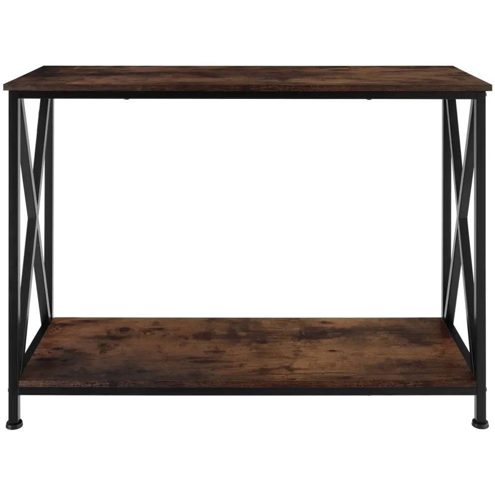 Illustration numéro 3 du produit Table console Style industriel 100 x 35 x 80,5 cm Bois foncé