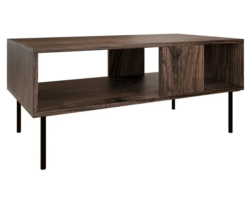 Illustration numéro 3 du produit Table basse industrielle L100cm effet bois