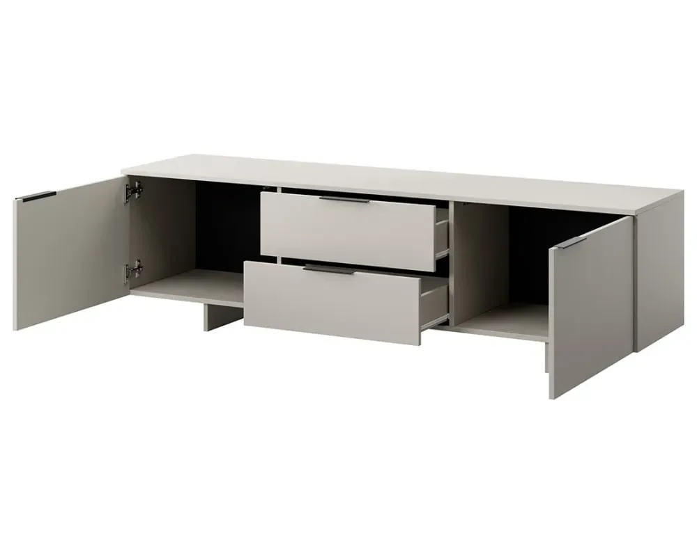 Illustration numéro 3 du produit Meuble TV 2 portes 2 tiroirs 180cm beige