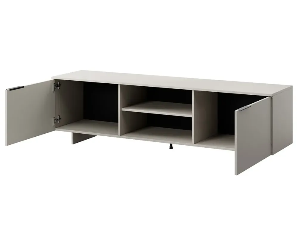 Illustration numéro 3 du produit Meuble TV 2 portes 2 niches 180cm beige