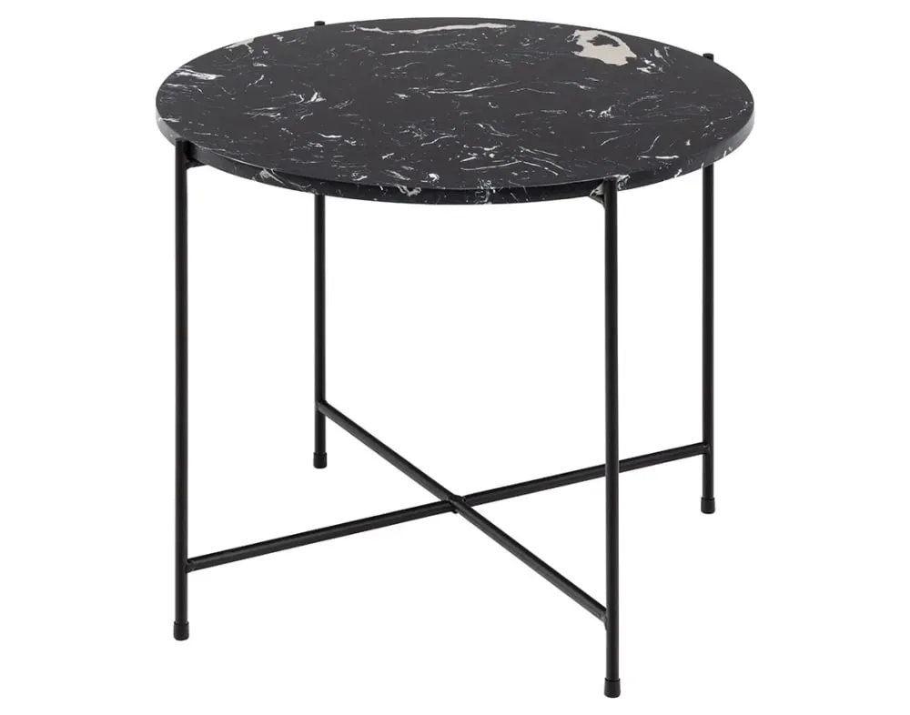 Illustration numéro 3 du produit Table basse plateau en marbre L52cm noir