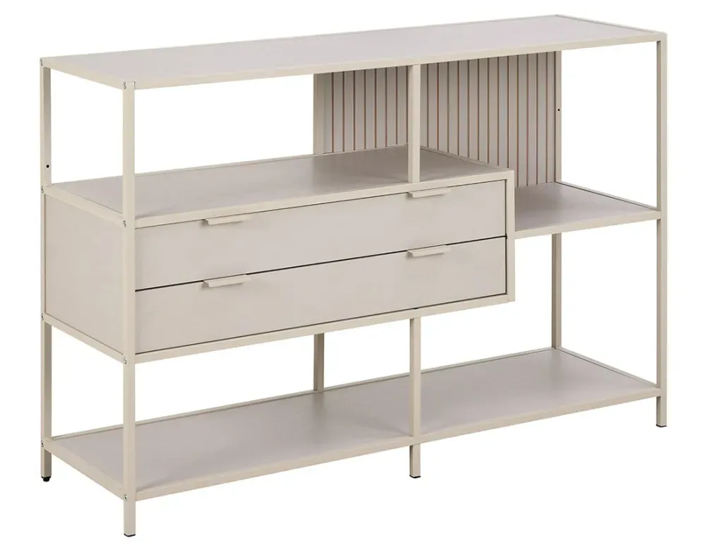 Illustration numéro 3 du produit Étagère industrielle en acier et métal 114cm gris avec tiroirs