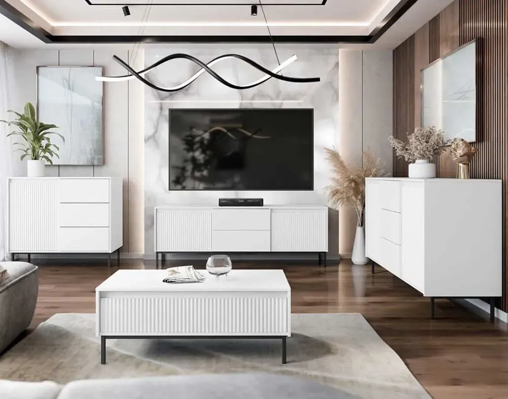 Illustration numéro 3 du produit Table basse 1 tiroir L100cm blanc