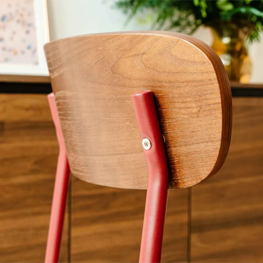 Illustration numéro 3 du produit Lot de 2 chaises en bois bordeaux