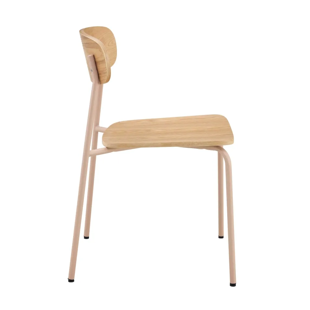 Illustration numéro 3 du produit Lot de 2 chaises en bois rose