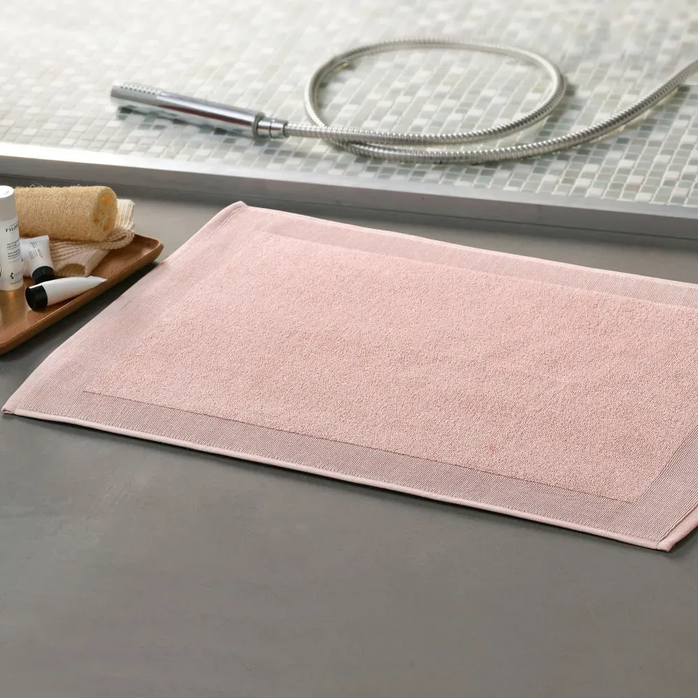 Illustration numéro 3 du produit Tapis de bain en coton 550 g/m² rose nude 50x70cm