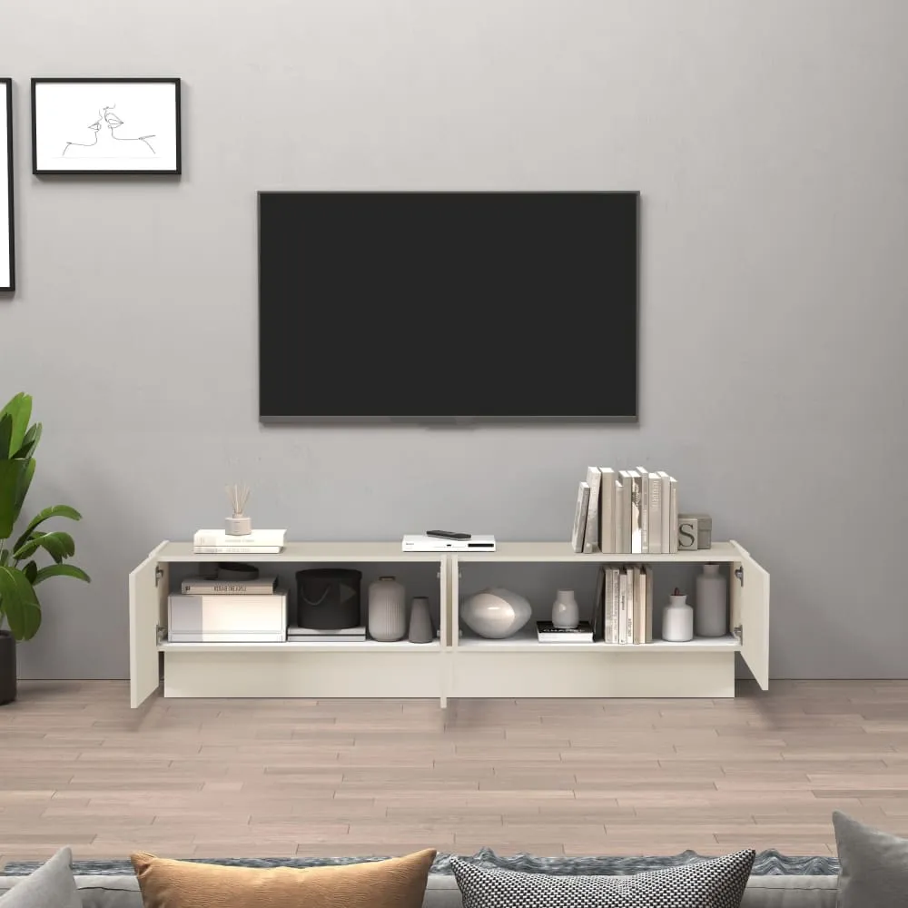 Illustration numéro 3 du produit Meuble tv 4 portes 180 cm effet bois cachemire