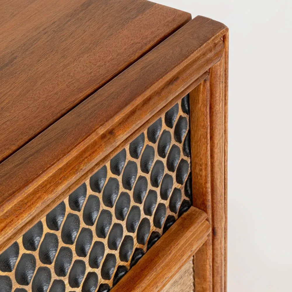 Illustration numéro 3 du produit Buffet 3 tiroirs 2 portes en manguier