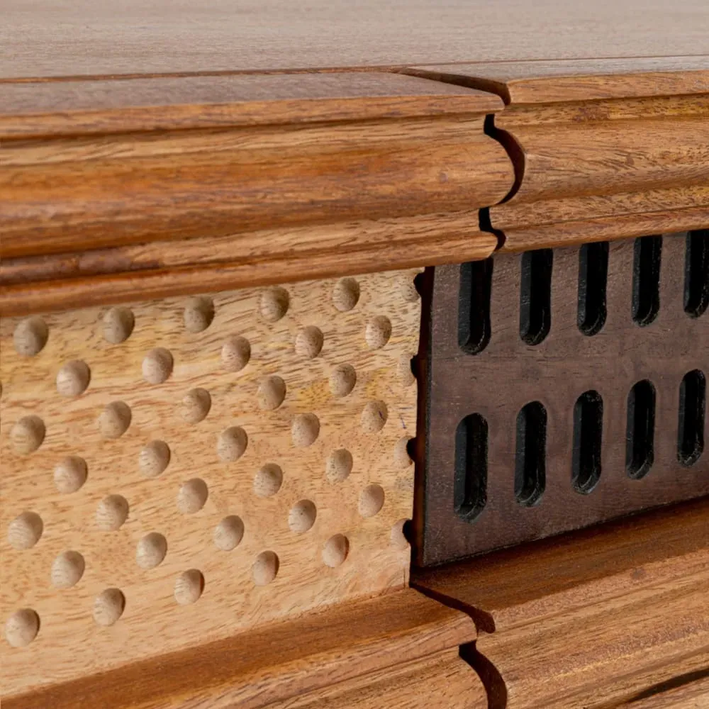 Illustration numéro 3 du produit Meuble TV 3 tiroirs 2 portes en manguier