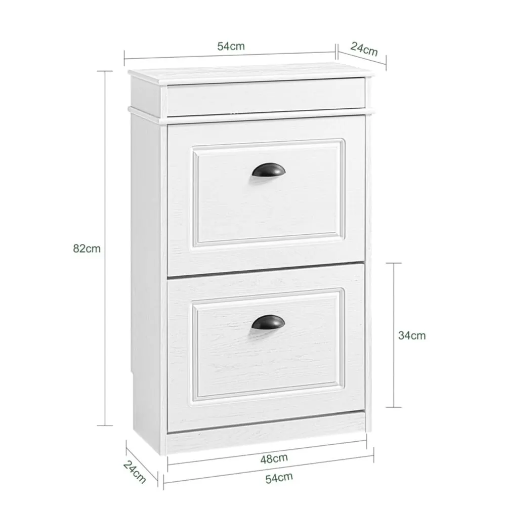 Illustration numéro 3 du produit Meuble chaussure rangement 2 abattants 54x24x82cm effet bois